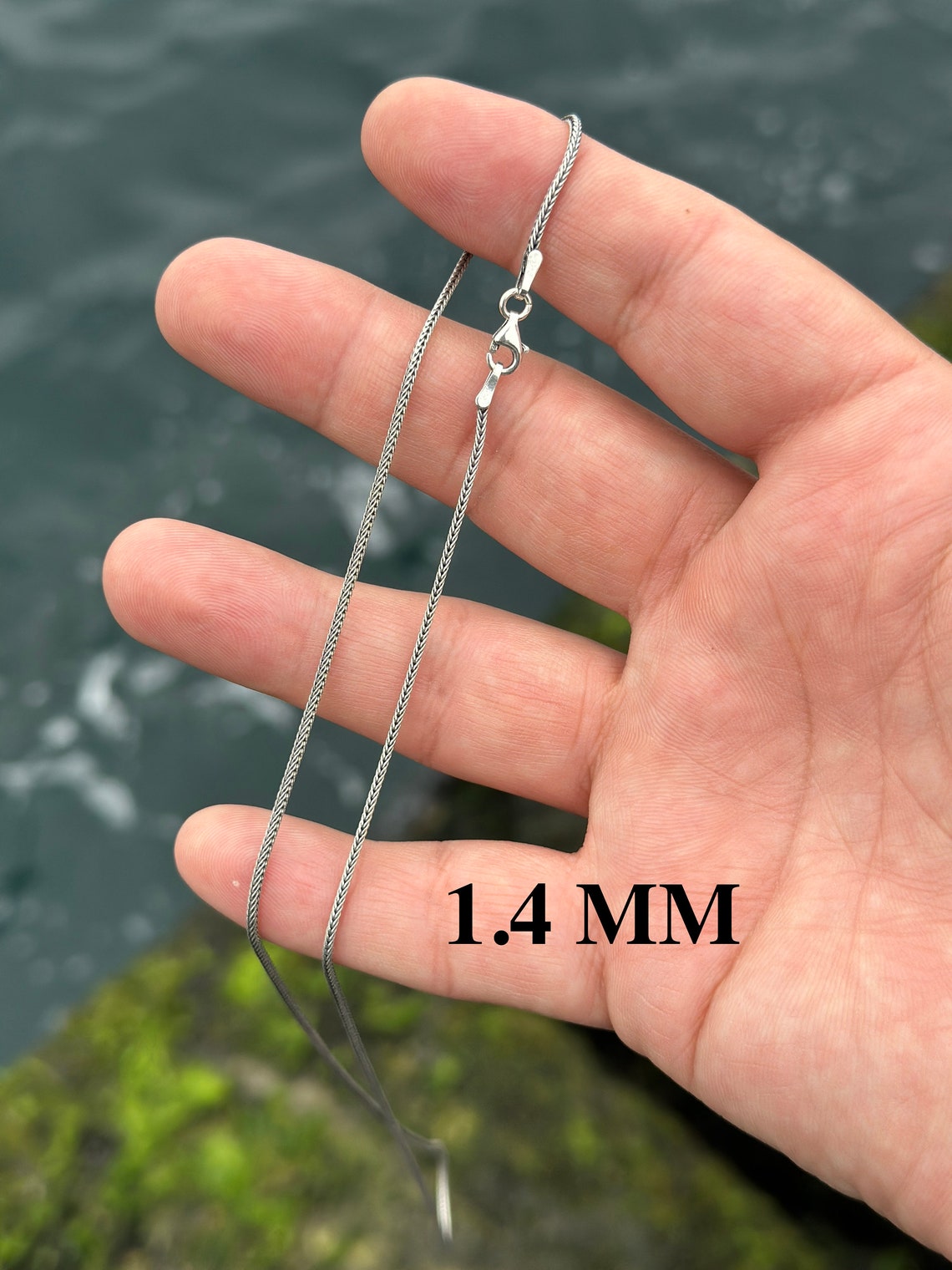 Thin Foxtail Necklace, Bali Chain, Oxidized Necklace, Antique Chain