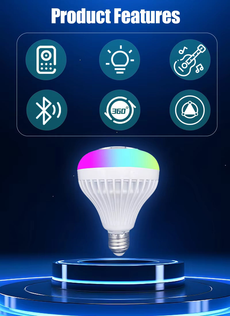 Colorful Light Bulb Remote Control with Bluetooth Speaker