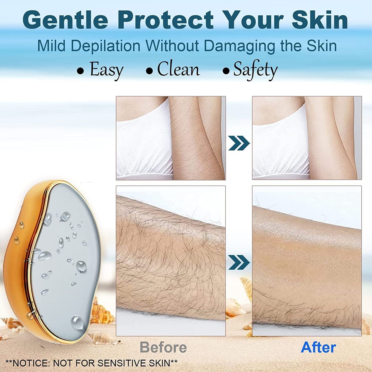 Women Crystal Painless Nano Epilator Physical Hair Remove Tool