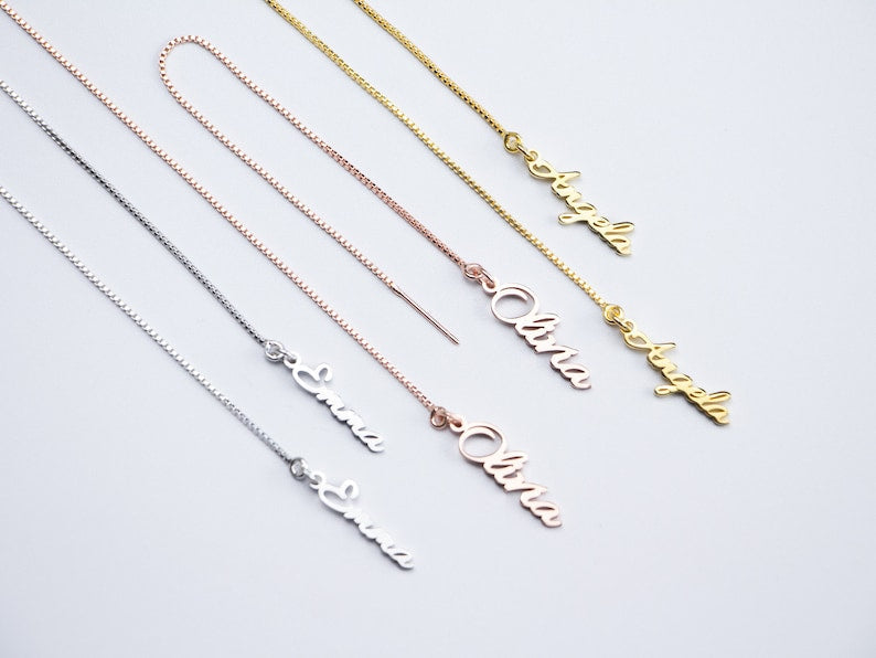 Personalized Name Threader Earrings