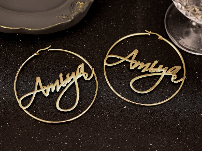 Personalized Name Earrings, Minimalist Name Earrings