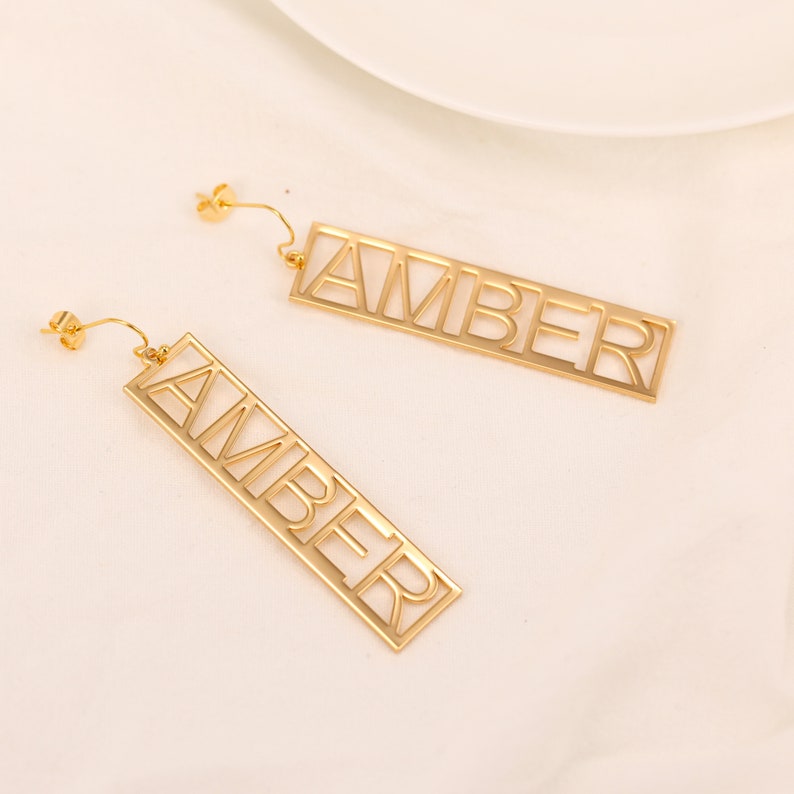 Dangle Name Earrings, Custom Name Earrings