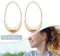 Hoop Earrings for Women Geometric Style Customized Moon Shape