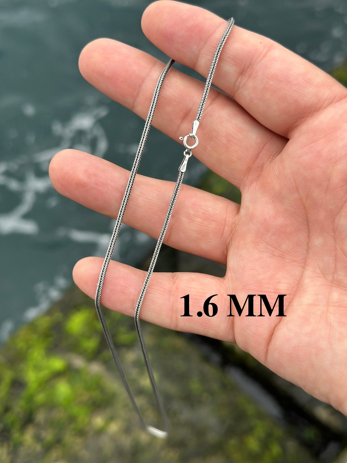 Thin Foxtail Necklace, Bali Chain, Oxidized Necklace, Antique Chain